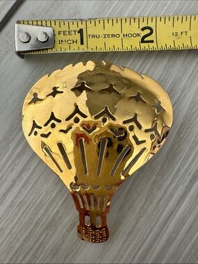 Gold Hot Air Balloon Metal Accent brooch